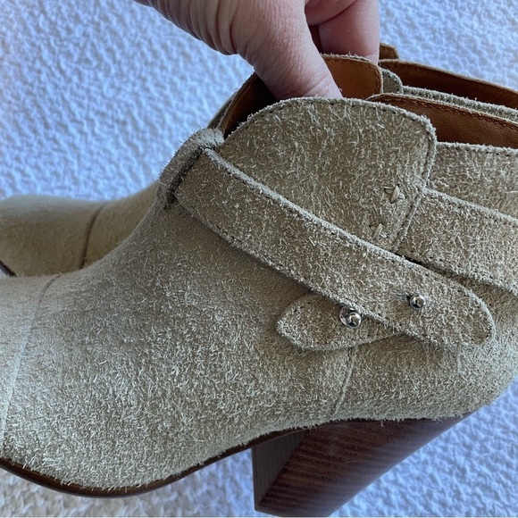 NWOT Rag & Bone Harrow Suede Stacked Heel Bootie Tan Camel Size 8.5 (38.5) - Picture 14 of 17